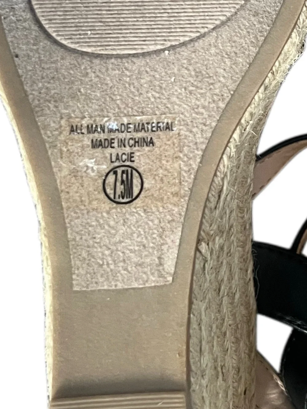 Solano Women's Black Lace Espadrille Wedge Sandals Sz 7.5